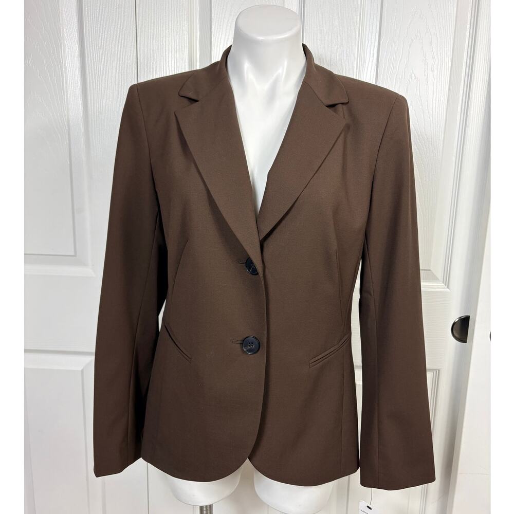 Lafayette 148 New York Virgin Wool Brown Blazer Jacket Size 10 NWT